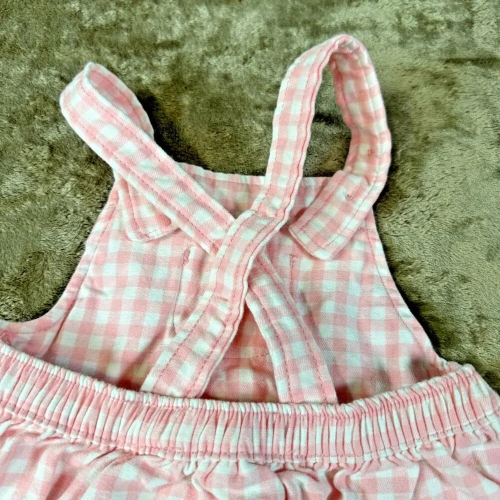 Carter's Just One You Baby Girls Gingham Bunny Overall Skirt Easter Pink 9M - Picture 7 of 11